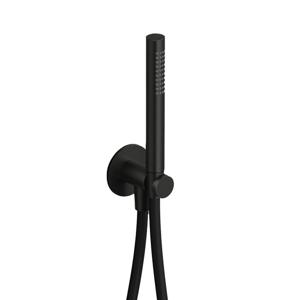 Hotbath Ace Handdoucheset - staafhanddouche - wandsteun met uitlaat - 150cm - doucheslang - zwart geborsteld PVD AC440MBP