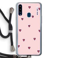 Hartjes: Samsung Galaxy A20s Transparant Hoesje met koord