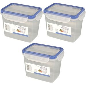 3x Voorraadbakjes/bewaarbakjes transparant 1000 ml