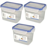 3x Voorraadbakjes/bewaarbakjes transparant 1000 ml