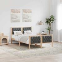 Bedframe met hoofdeinde Donkergrijs 120 x 190 cm Stof Bedframe met hoofdeinde Donkergrijs 120 x 190 cm Stof