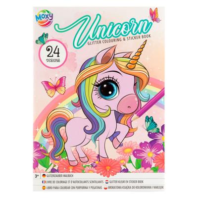 Creative Craft Group Glitter kleur en stickerboek eenhoorn/zeemeermin
