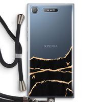 Gouden marmer: Sony Xperia XZ1 Transparant Hoesje met koord