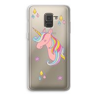 Roze eenhoorn: Samsung Galaxy A8 (2018) Transparant Hoesje