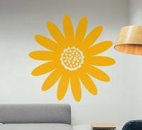 Bloemen muursticker madeliefje silhouet