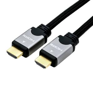 ROLINE HDMI HighSpeed kabel met Ethernet, M/M, zwart / zilver, 3 m