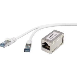 Renkforce RF-3829260 RJ45 Netwerkkabel, patchkabel CAT 6A S/FTP 15.00 m Grijs Snagless, Vlambestendig 1 stuk(s)