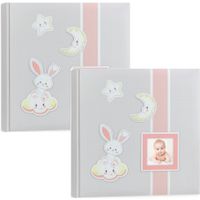 2x Fotoboek/fotoalbum Fred baby meisje met 30 paginas roze 32 x 32 x 3,5 cm 2x Fotoboek/fotoalbum Fred baby meisje met 30 paginas roze 32 x 32 x 3,5 cm