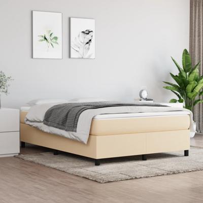 Bedframe zonder matras stof crèmekleurig 140x190 cm