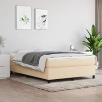 Bedframe zonder matras stof crèmekleurig 140x190 cm