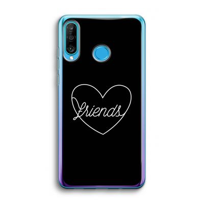 Friends heart black: Huawei P30 Lite Transparant Hoesje