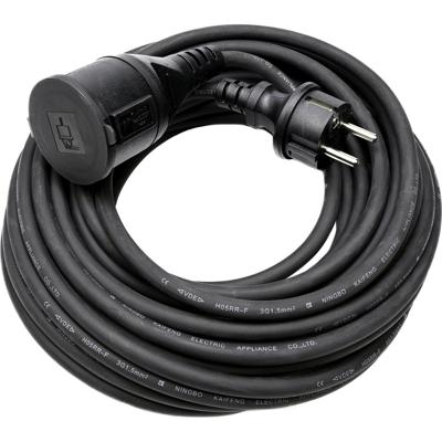 Verlengsnoer rubber - 15 meter - spatwaterdicht IP44 - 3500W - 3-polig