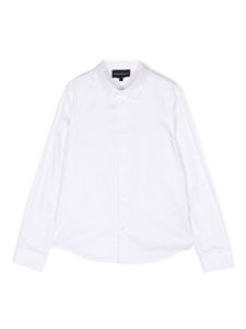 Emporio Armani Kids logo-jacquard cotton shirt - Blanc