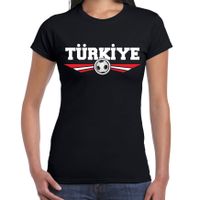 Turkije / Turkiye landen / voetbal t-shirt zwart dames - thumbnail