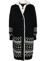 Moncler Grenoble layered fair-isle cardi-coat - Noir