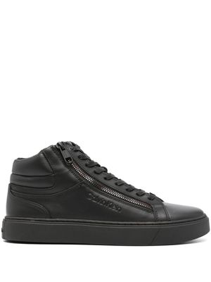 Calvin Klein baskets en cuir à logo embossé - Noir