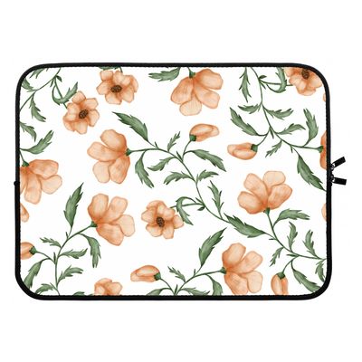 Peachy flowers: Laptop sleeve 15 inch
