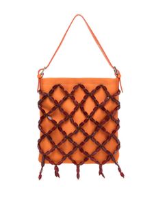 Rejina Pyo sac en soie Frida à détail de perles - Orange