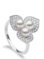 Yoko London bague Petal en or blanc 18ct sertie de perles et diamants - Argent - thumbnail