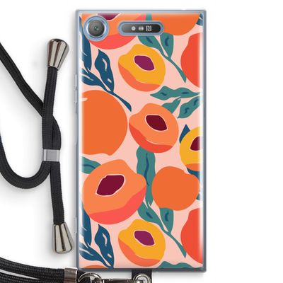 Perzik: Sony Xperia XZ1 Transparant Hoesje met koord