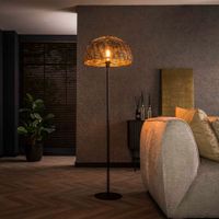 LifestyleFurn Vloerlamp Stefen 164cm hoog - Zwart bruin