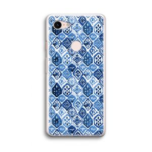 Blauw motief: Google Pixel 3 Transparant Hoesje