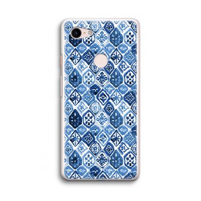Blauw motief: Google Pixel 3 Transparant Hoesje