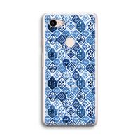 Blauw motief: Google Pixel 3 Transparant Hoesje