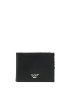 Emporio Armani portefeuille pliant à plaque logo - Noir