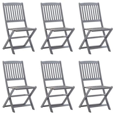 Tuinstoelen 6 st inklapbaar massief acaciahout