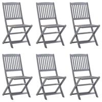 Tuinstoelen 6 st inklapbaar massief acaciahout