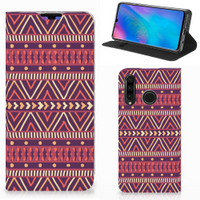 Huawei P30 Lite New Edition Hoesje met Magneet Aztec Paars