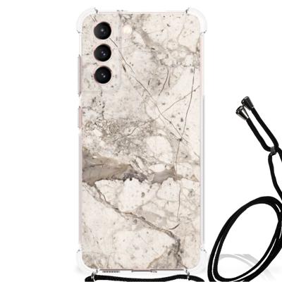 Samsung Galaxy S21 FE Anti-Shock Hoesje Marmer Beige Samsung Galaxy S21 FE Anti-Shock Hoesje Marmer Beige