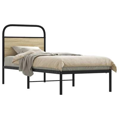 Bedframe zonder matras bewerkt hout sonoma eikenkleur 75x190 cm