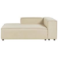 Beliani - APRICA - Chaise longue - Beige - Rechterzijde - Linnen