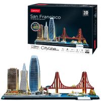 Cubic Fun 3D Puzzel City Line San Francisco + LED Verlichting 90 Stukjes - thumbnail