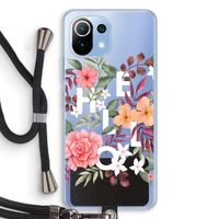 Hello in flowers: Xiaomi Mi 11 Lite Transparant Hoesje met koord