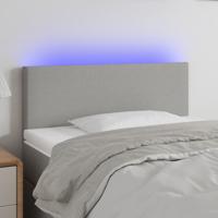 Hoofdbord LED 90x5x78/88 cm stof lichtgrijs