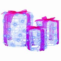 Decoratie voor Geschenkdoos 3 pcs Blauw 20 x 20 x 21 cm Acryl Decoratie voor Geschenkdoos 3 pcs Blauw 20 x 20 x 21 cm Acryl