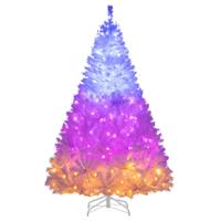 180 cm Kunstmatige Kerstboom met Driekleurige LED-lichtjes Dennenboom Witte Kerstboom 180 cm Kunstmatige Kerstboom met Driekleurige LED-lichtjes Dennenboom Witte Kerstboom