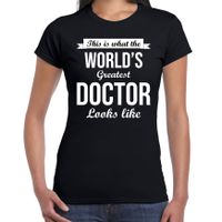 Worlds greatest doctor t-shirt zwart dames - Werelds grootste dokter cadeau