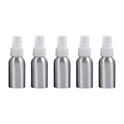 5 stuks hervulbare glas fijne mist verstuivers aluminium fles 50ml (wit)