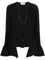 Blumarine blouse à détail d'œillets - Noir