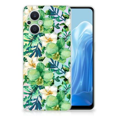 OPPO Reno8 Lite TPU Case Orchidee Groen OPPO Reno8 Lite TPU Case Orchidee Groen