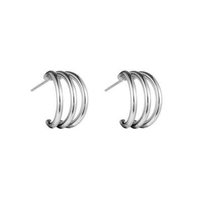 Go Dutch Label Open Creolen 3 Ringen Zilver