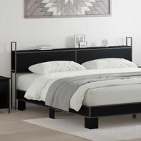 Opberghoofdbord met Oplaadstation met plank Zwart eiken 180 cm