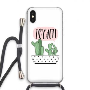 I love cacti: iPhone XS Transparant Hoesje met koord