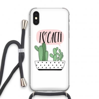 I love cacti: iPhone XS Transparant Hoesje met koord