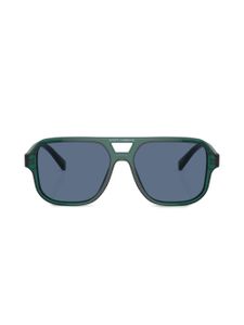 Dolce & Gabbana Kids lunettes de soleil carrées à logo imprimé - Vert