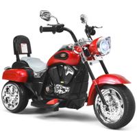 6 V Elektrische Motorfiets voor Kinderen met Verstelbare Koplamp Driewieler met Claxon Achteruitkijkspiegel Pedalen 2,5-3 km/u Rood + Zwart